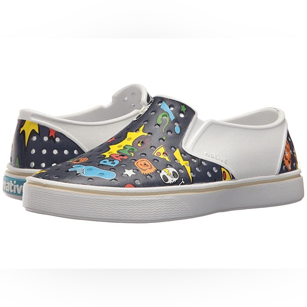 NIB Native Kids Miles Print Slip On Summer Water Shoes Size 1 Little Boy